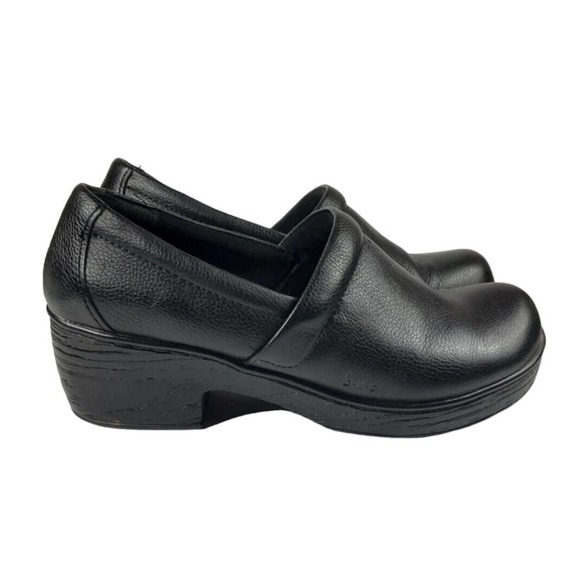 BOC Born Concept Shoes Womens Size 10M Black Leather Pebbled Clogs Mules C80803 - Picture 6 of 14